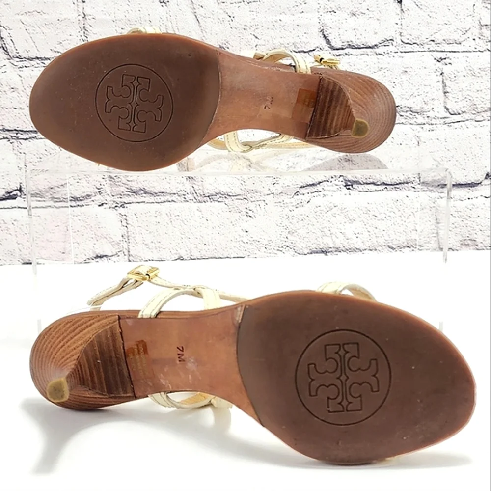 TORY BURCH KAILEY - Kitten heel sandals, iced coffee, approx. 2.7